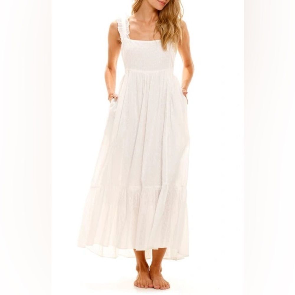NEW THE LAZY POET MIKA SWISS DOT NIGHTGOWN DRESS
